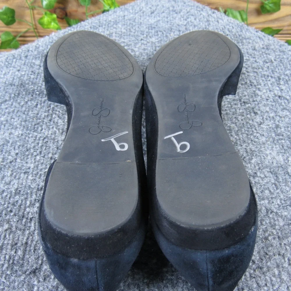 Jessica Simpson Women's Black Suede Lynsey D'Orsay Flats Size 8.5 Comfort